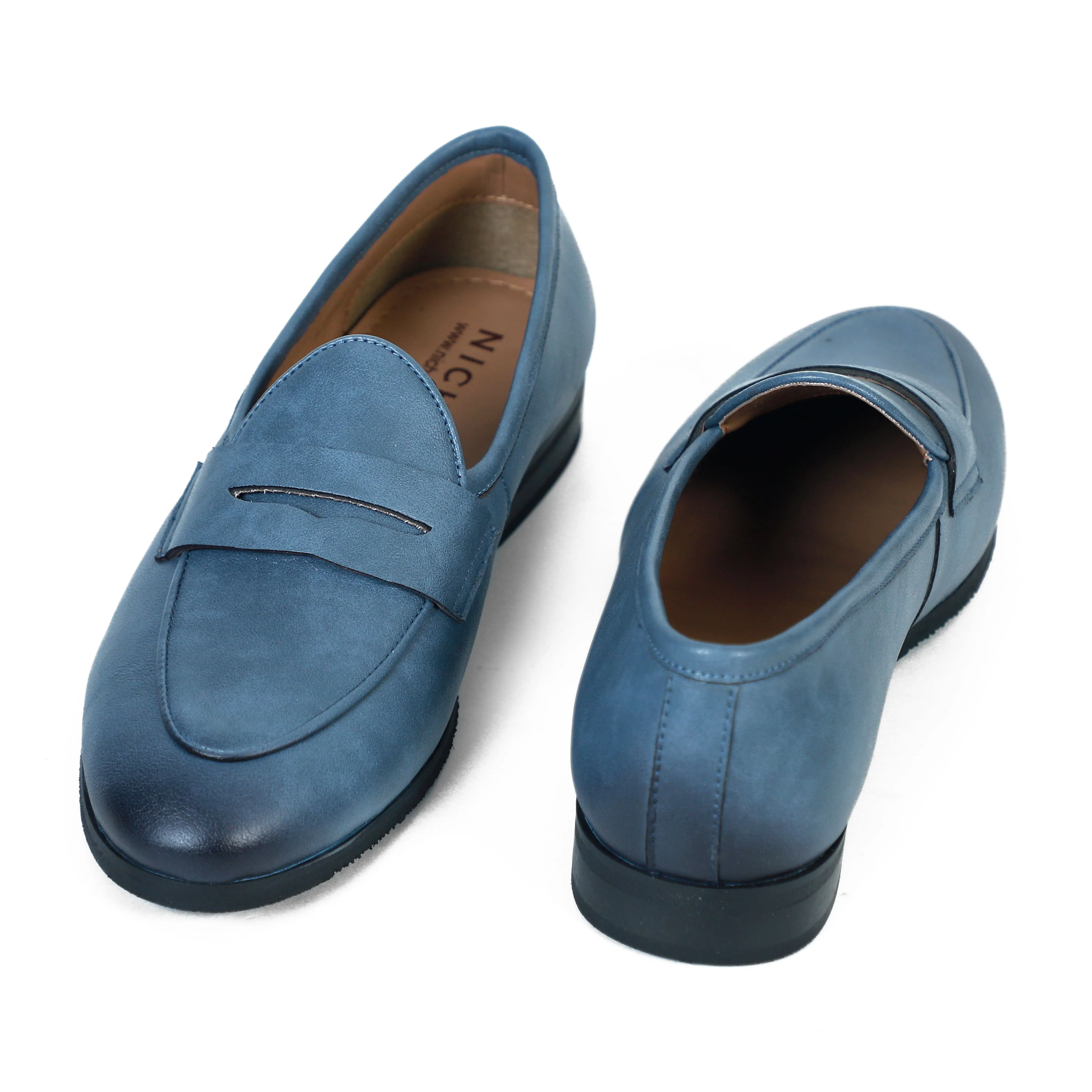 White Vans Slip On Shoes NICHE Elegant Blue Penny Loafers