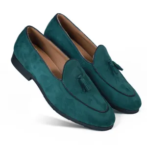 Slip-on Flats NICHE Green Suede Tassel Loafers