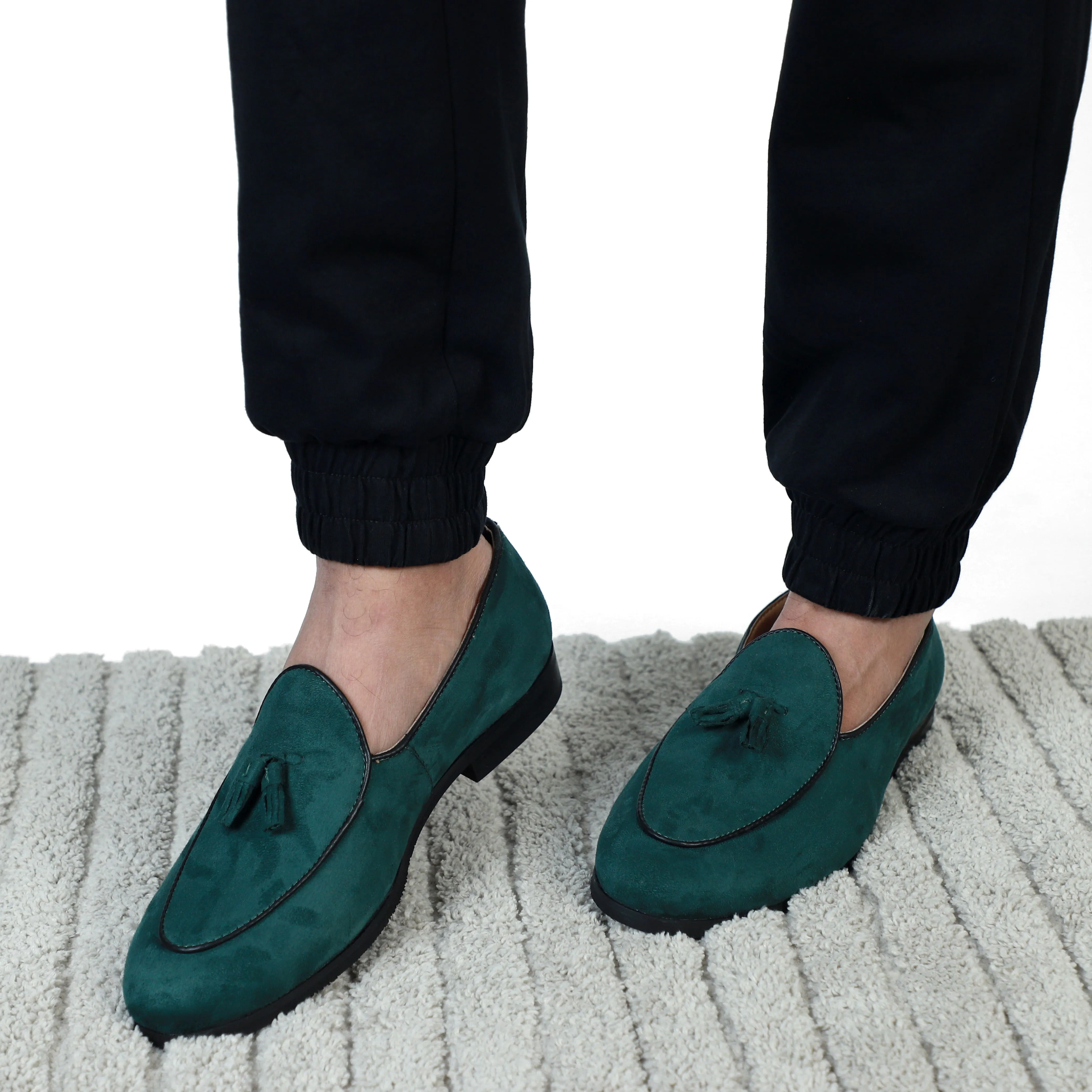 NICHE Green Suede Tassel Loafers Shop Deals On Slip-in Sneakers