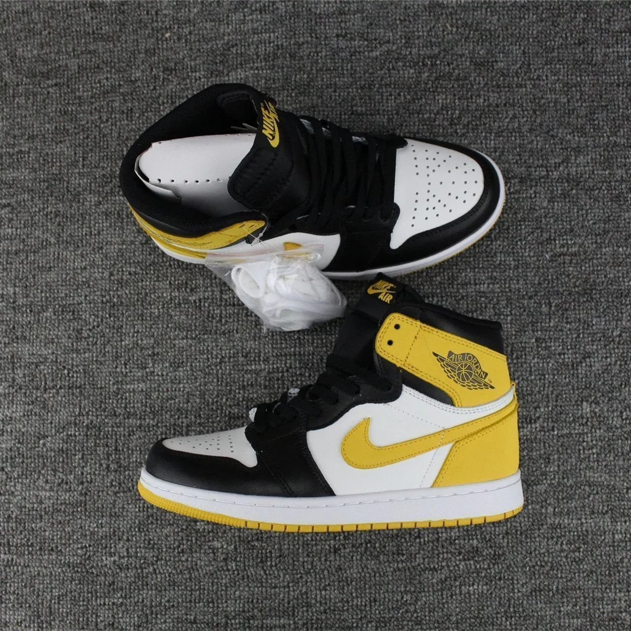 Nike Air Jordan 1 High Retro OF 6 Ring White Black Yellow Shoes Basketball Men !!! CYBER MONDAY SALE !!! Asics Gel-venture 8 Mid Top Running Shoes