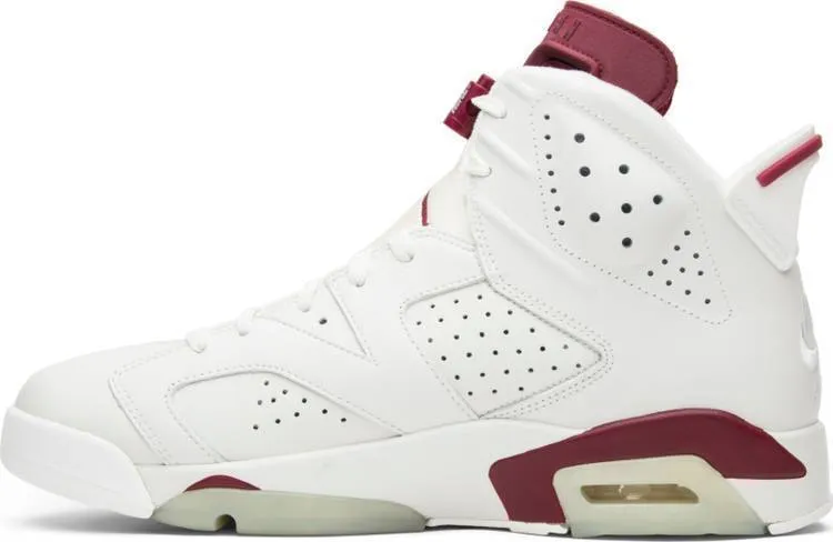 Nike Air Jordan 6 Retro 'Maroon' 2015 White Bordeaux Men Shoes Sale Size US 7, 8, 8.5, 9, 10, 11, 12, 13 Asics Clearance Running Shoes