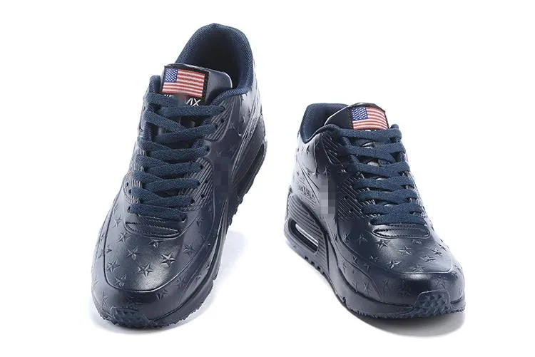 The Asics Shoes Nike Air Max 90 'Independence Day Midnight Navy' Shoes Sneaker Sale Men Size US 7, 8, 8.5, 9, 10, 11