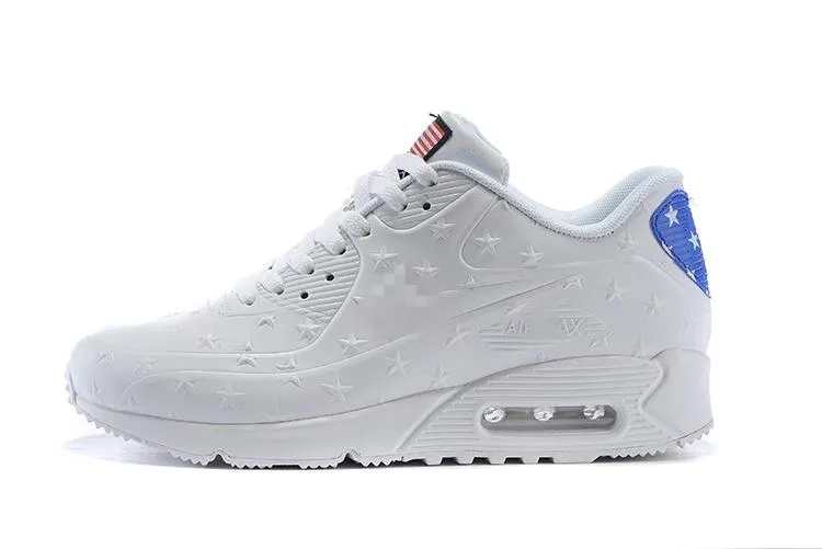 Asics 2e Running Shoes Nike Air Max 90 'Independence Day White' Shoes Sneaker Sale Men Size US 7, 8, 8.5, 9, 10, 11