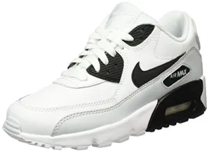 Asics Shoe Warranty Claim Nike Air Max 90 Letter Big Kids Style Shoes : 833412, White/Black/Platinum, 6.5