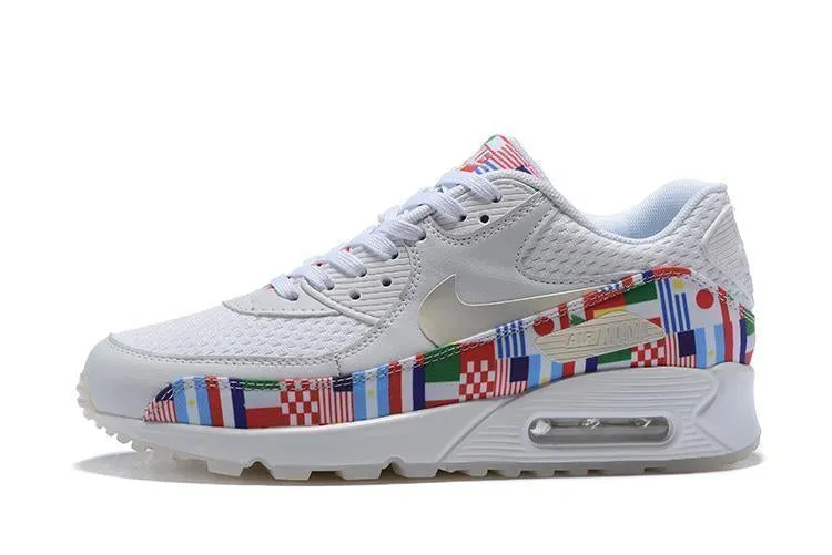Nike Air Max 90 'One World White' Shoes Sneaker !!! CYBER MONDAY SALE !!! Asic Shoes For Supination