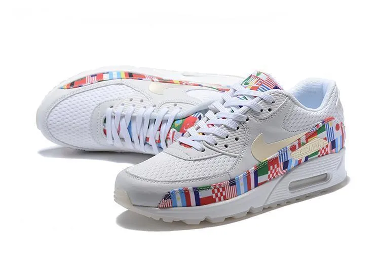 Nike Air Max 90 'One World White' Shoes Sneaker Sale Men Size US 7-11 Asics Shoe Laces Replacement