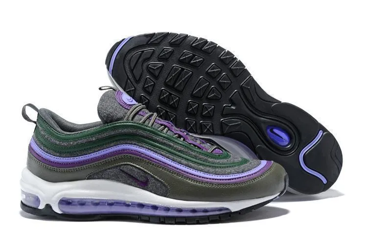 Nike Air Max 97 Carbon Grey Dk Purple T Purple  Shoes Sale Men Size US 7-11 Japanese Asics Shoes