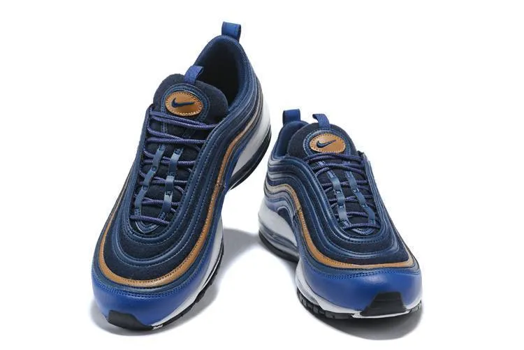 Asics Wide Shoes Nike Air Max 97 DK Blue Coffee Shoes Sale Men Size US 7, 8, 8.5, 9, 10, 11