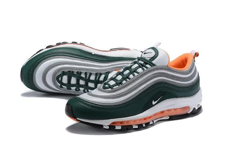 Underpronation Asics Shoes Nike Air Max 97 Green Grey Orange Shoes !!! CYBER MONDAY SALE !!!