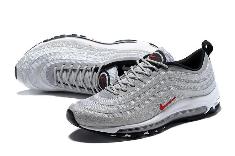 Asics Shoes Factory Outlet Nike Air Max 97 LX  Swarovski Silver White Shoes Sale Men Size US 7, 8, 8.5, 9, 10, 11