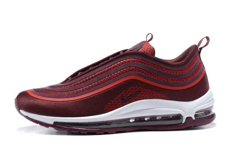Nike Air Max 97 Ultra 17 Noble Red Wine Red White Men Shoes Sale Size US 7-11 Best Cushioned Asics Running Shoes