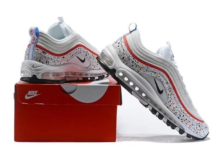 Asics Vintage Running Shoes Nike Air Max 97 White Red  Shoes !!! CYBER MONDAY SALE !!!