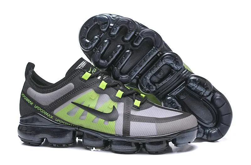 Nike Air Vapormax 2019  'Black Green' Shoes Sneakers Men Women Sale Size US 7, 8, 8.5, 9, 10, 11 Asics Shoes For Shin Splints