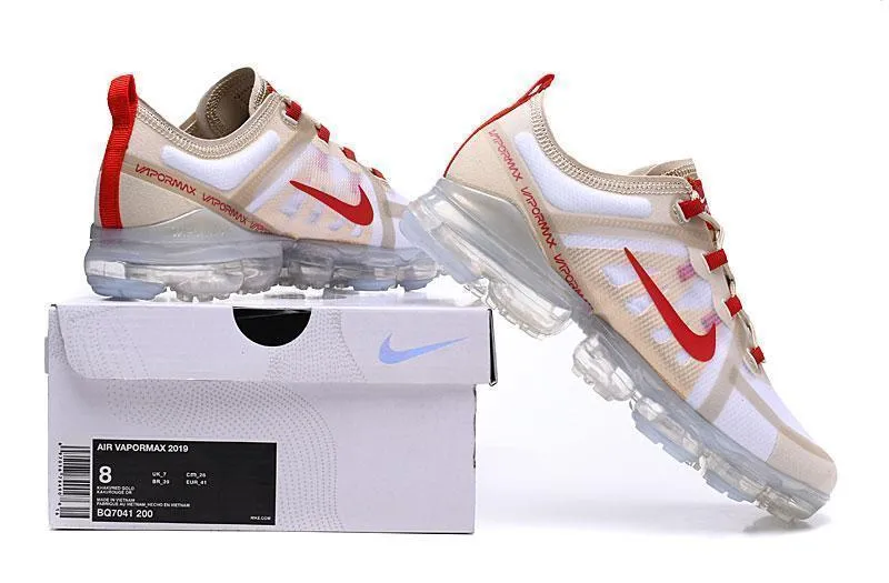Nike Air Vapormax 2019  'White Red' Shoes Sneakers Men Women !!! CYBER MONDAY SALE !!! Asics Walkride Flytefoam Running Shoes