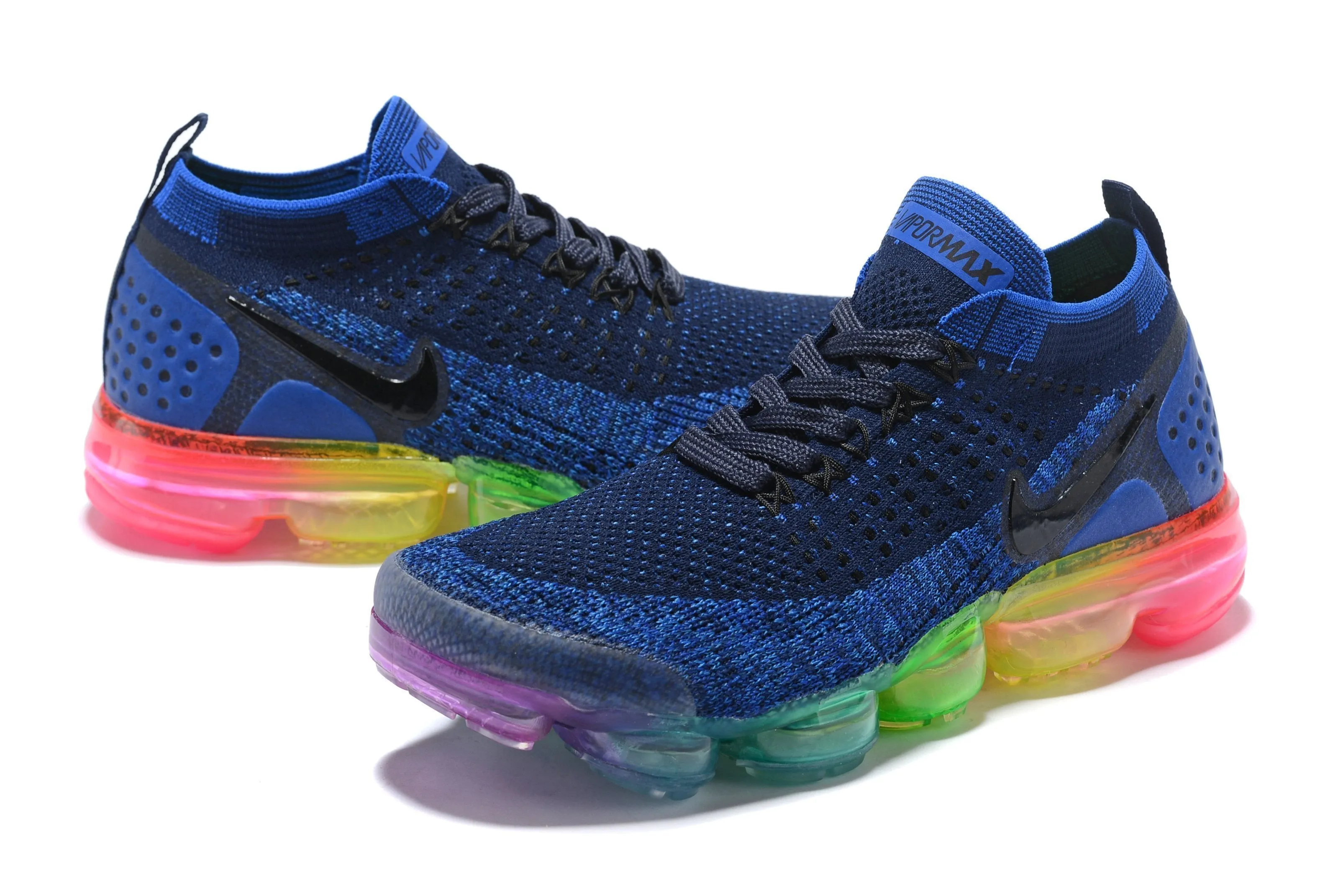 Asics Running Shoes Lightweight Nike Air Vapormax Flyknit 2 Navy Multicolor Shoes Sneakers Men !!! CYBER MONDAY SALE !!!