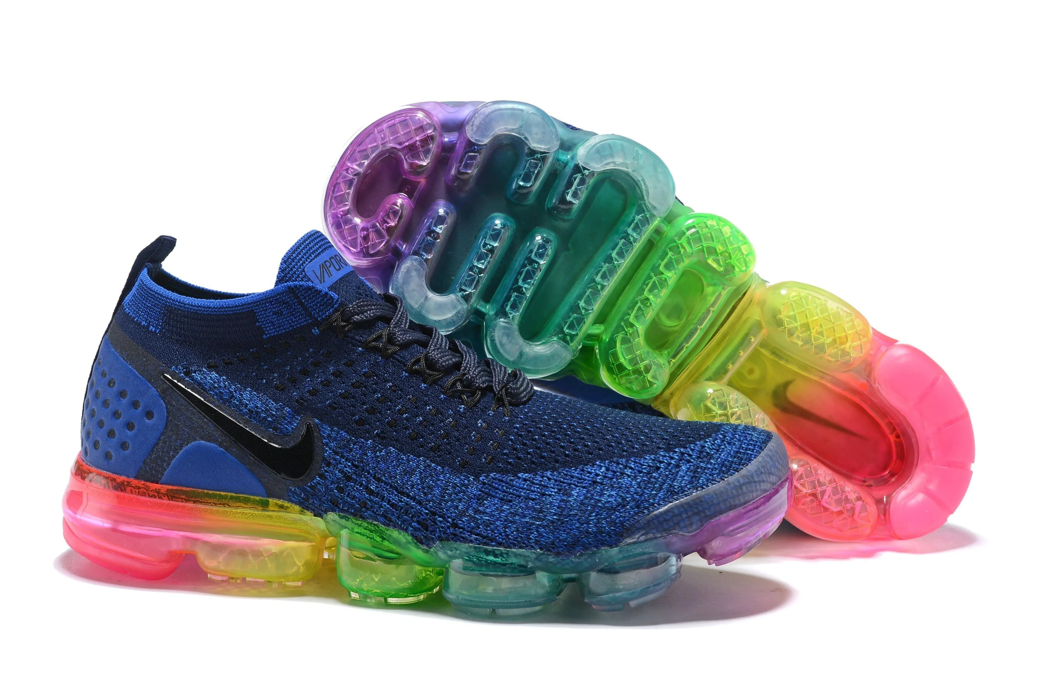 Nike Air Vapormax Flyknit 2 Navy Multicolor Shoes Sneakers Men Sale Size US 7, 8, 8.5, 9, 10, 11 Asics Running Shoes Gel Lyte