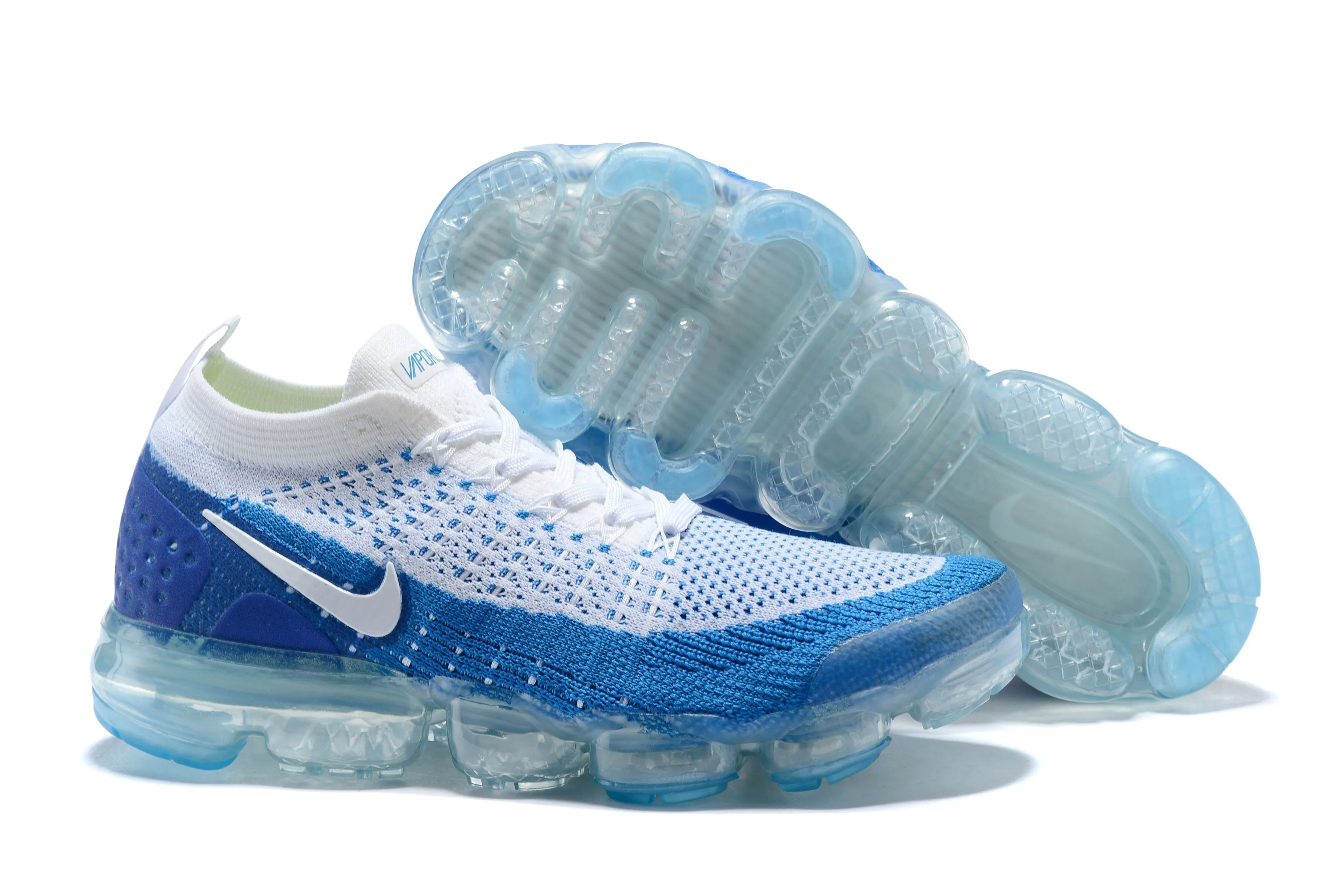 Nike Air Vapormax Flyknit 2 White Blue Shoes Sneakers Men !!! CYBER MONDAY SALE !!! Best Asics Netball Shoes
