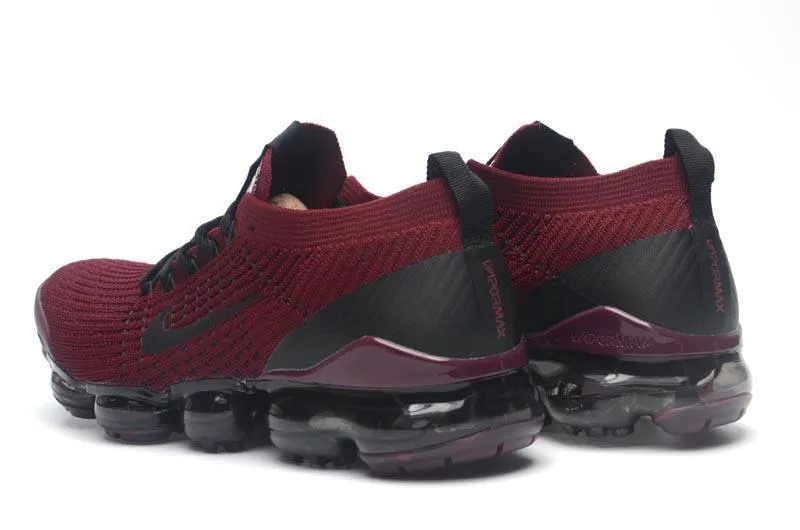 Nike Air Vapormax Flyknit 3 Bordeaux Black Shoes Sneakers Men !!! CYBER MONDAY SALE !!! Best Shoes For Underpronation