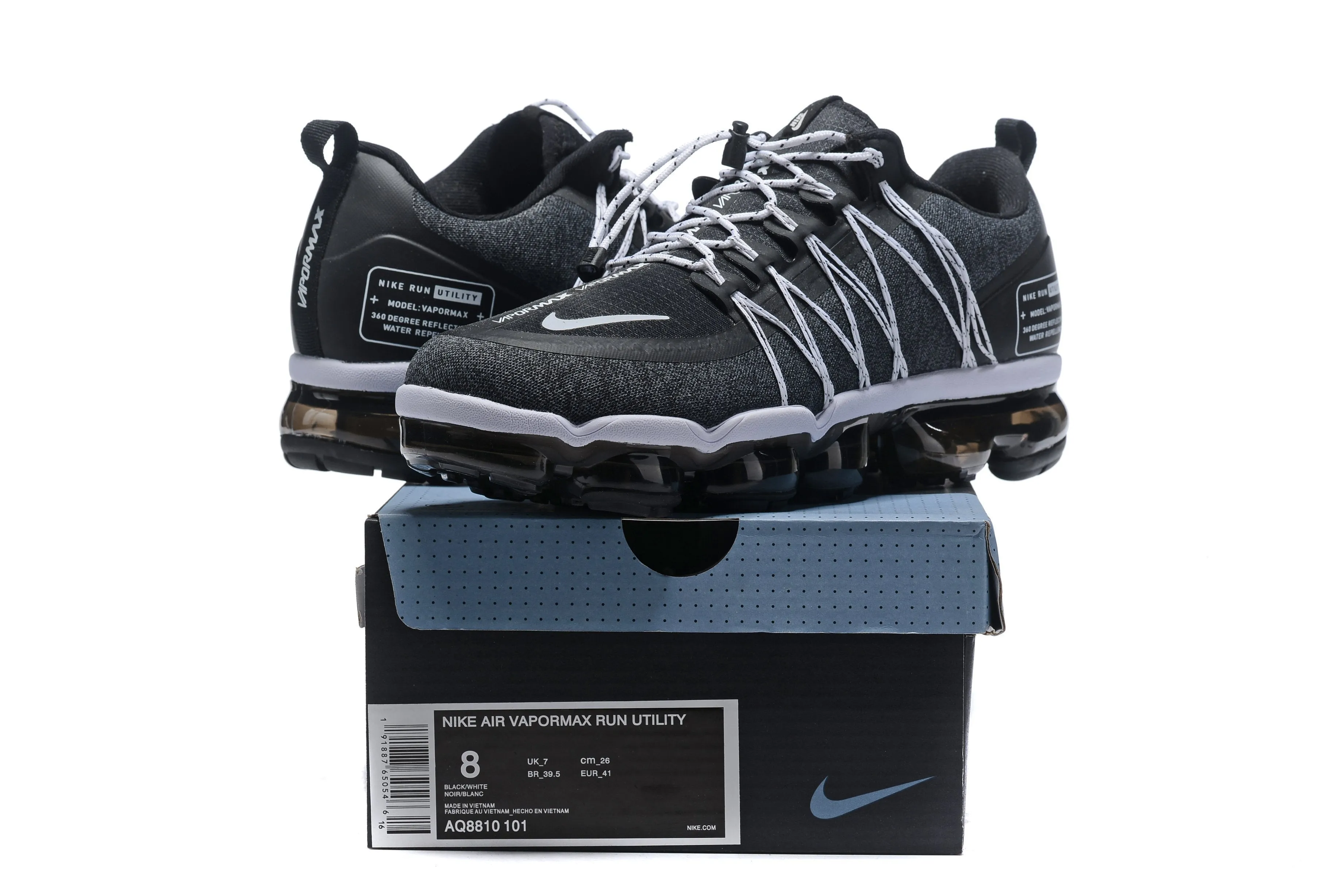 Asics Turbo Shoes Nike Air Vapormax Run Utility Black White Shoes Sneakers Men !!! CYBER MONDAY SALE !!!