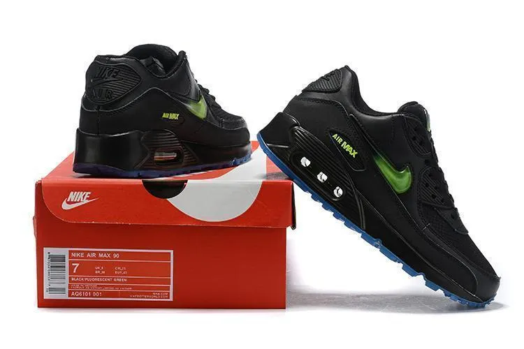 Asics Naruto Shoes Nike Wmns Air Max 90 'Black Green' Shoes Sneaker !!! CYBER MONDAY SALE !!!