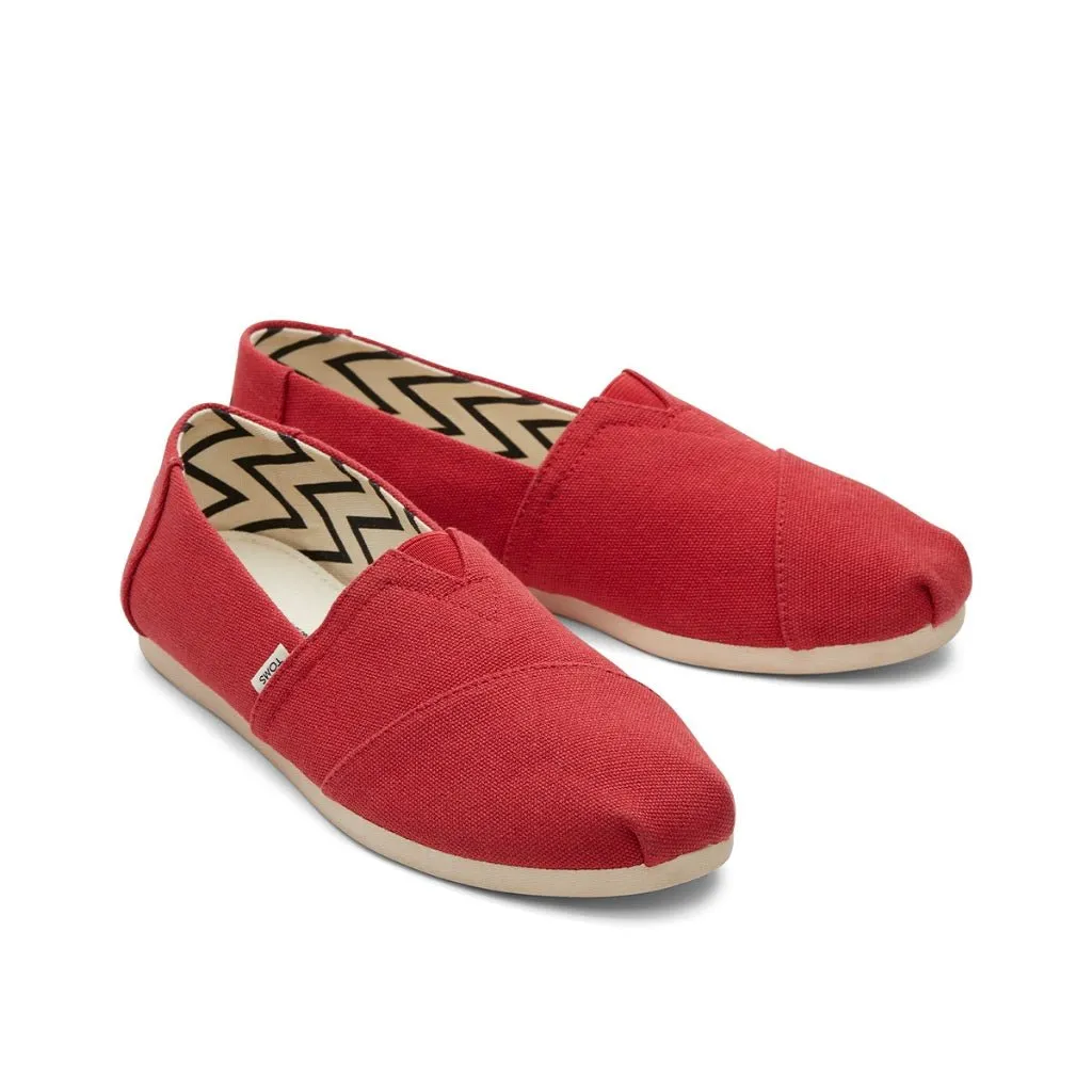 Toms Espadrille Alpargata Women - Red Heritage Canvas Platform Espadrilles Slip On