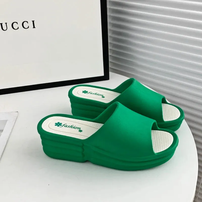 Amozae-Wedge Sandals for Women EVA Open Toe Women Flip Flops Non-slip Comfy Slide Casual Fashion Summer Shoes Platform Women Slippers Flip Flops Sandals