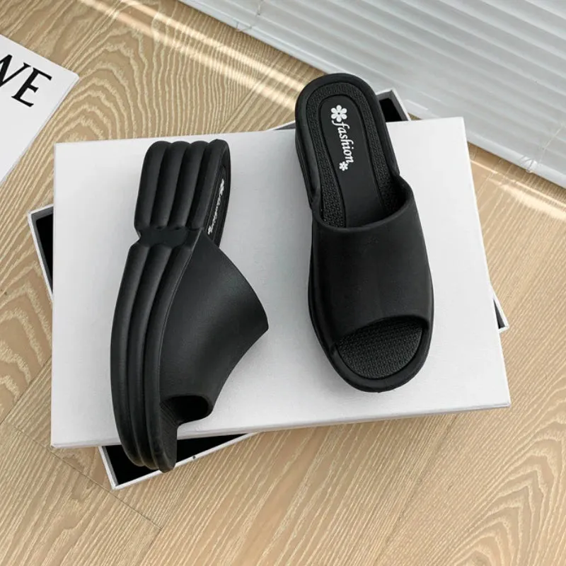 Amozae-Wedge Sandals for Women EVA Open Toe Women Flip Flops Non-slip Comfy Slide Casual Fashion Summer Shoes Platform Women Slippers Best Flip Flops Pronation