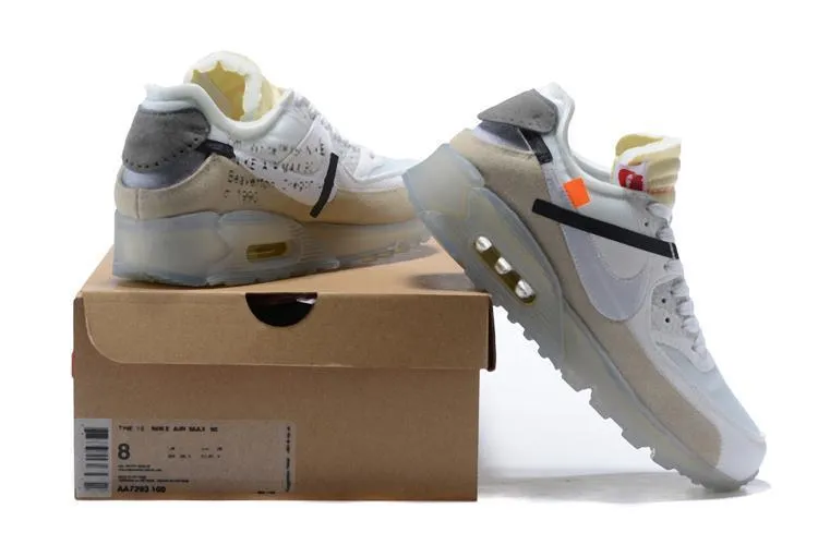 OFF-WHITE x Nike Air Max 90 'Sail' Shoes Sneaker Sale Men Size US 7-11 Berrettini Asics Shoes