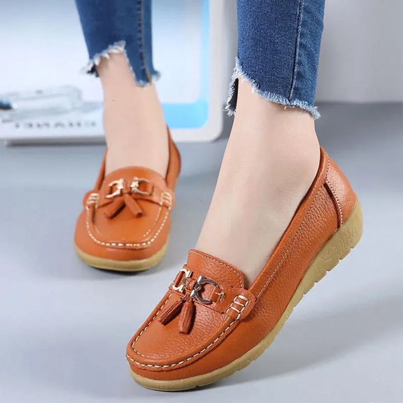 Ladies Loafers Sale Women Loafers Genuine Leather Flats Slip On Moccasins Shoes