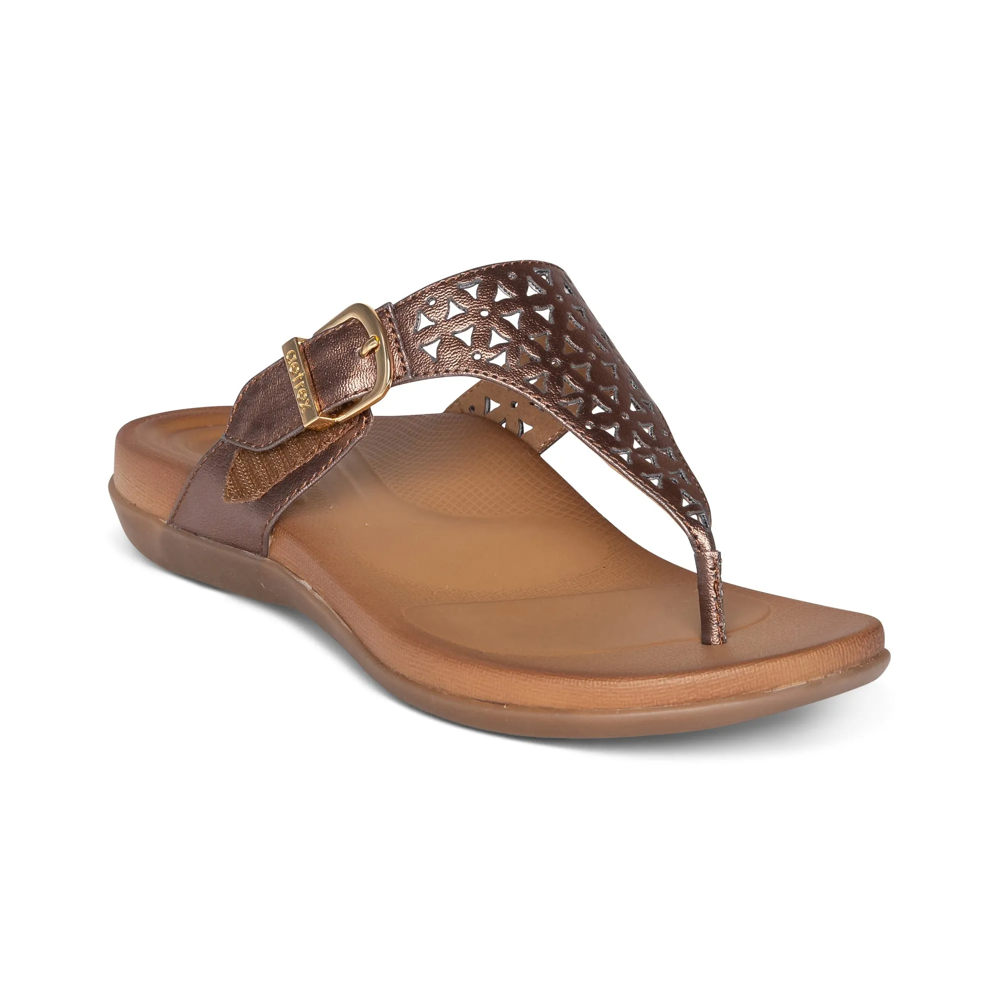 Flip Flops With Designs Aetrex Rita Adjustable Thong Sandal Women's