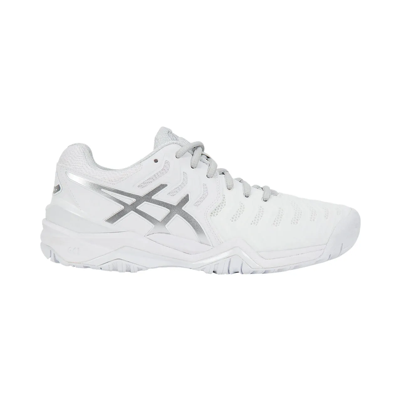 Asics Shoes Nimbus 17 Asics Gel Resolution 7 White SIlver Womens Tennis Shoes