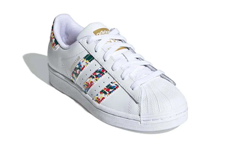 (ADID-FY9828) Adidas Superstar Shoe Youth [white/white/gold metallic] Adidas X-plr Path Running Shoes