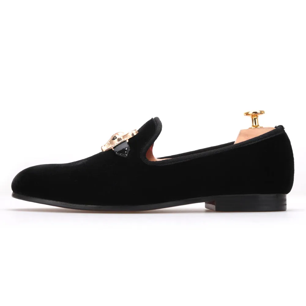 Psycho Bunny Slippers OneDrop Handmade Men Velvet Buckle Dress Shoes Slippers Wedding Party Prom Loafers