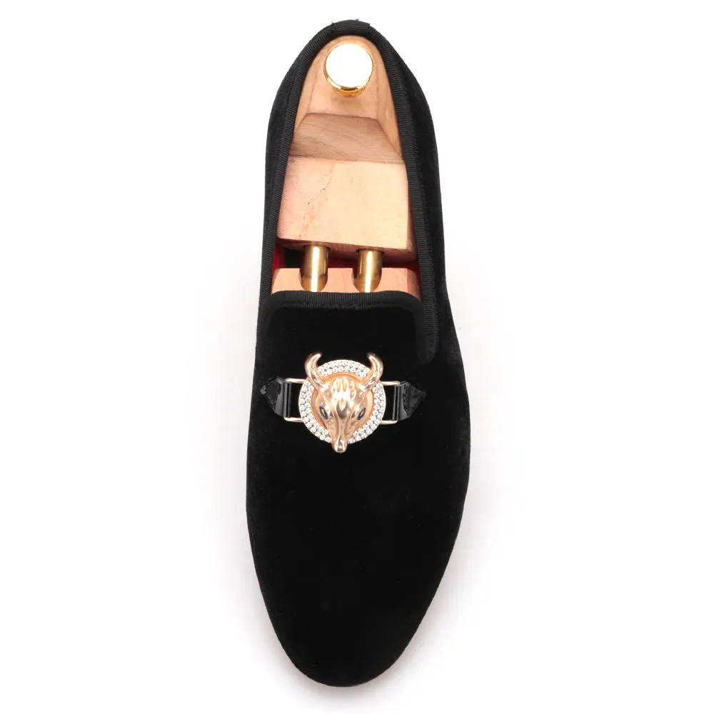 OneDrop Handmade Men Velvet Buckle Dress Shoes Slippers Wedding Party Prom Loafers Oscar The Grouch Slippers