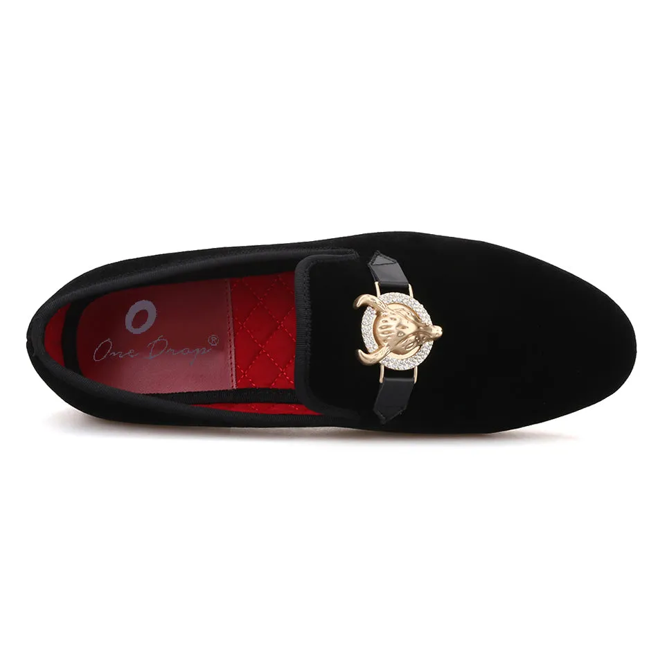 OneDrop Handmade Men Velvet Buckle Dress Shoes Slippers Wedding Party Prom Loafers Ipanema Slippers