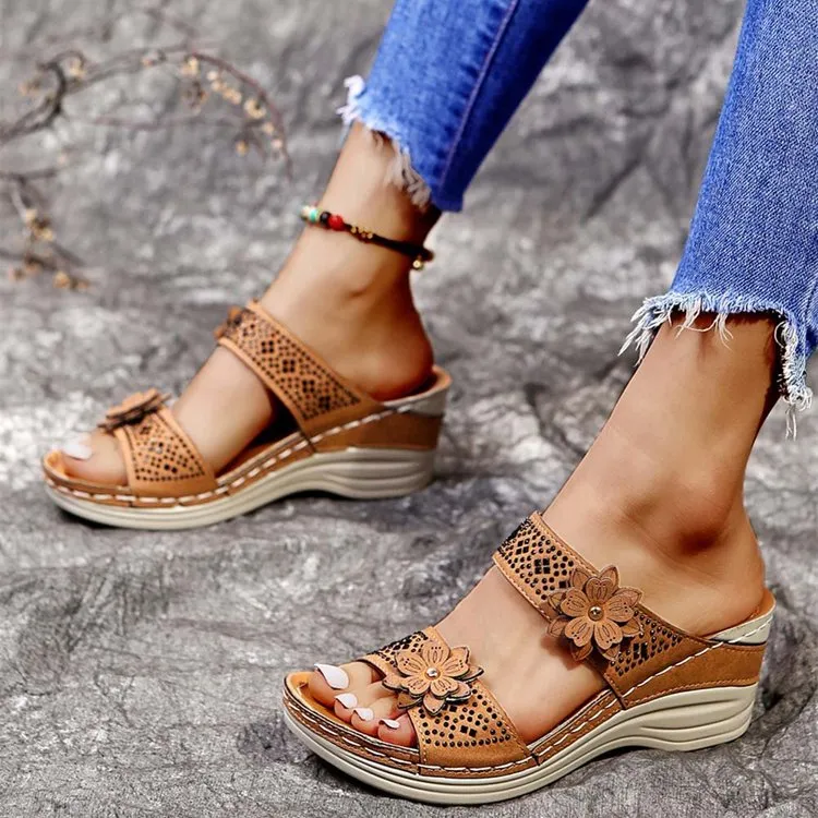 Women's Soft Footbed Orthopedic Arch-Support Floral Wedge Sandal Xero Sandals
