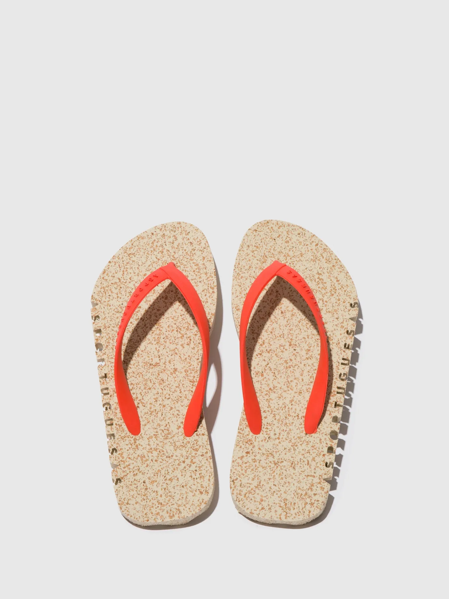 Beach Flip-Flops BUMPY Natural & red strap Notre Dame Flip Flops