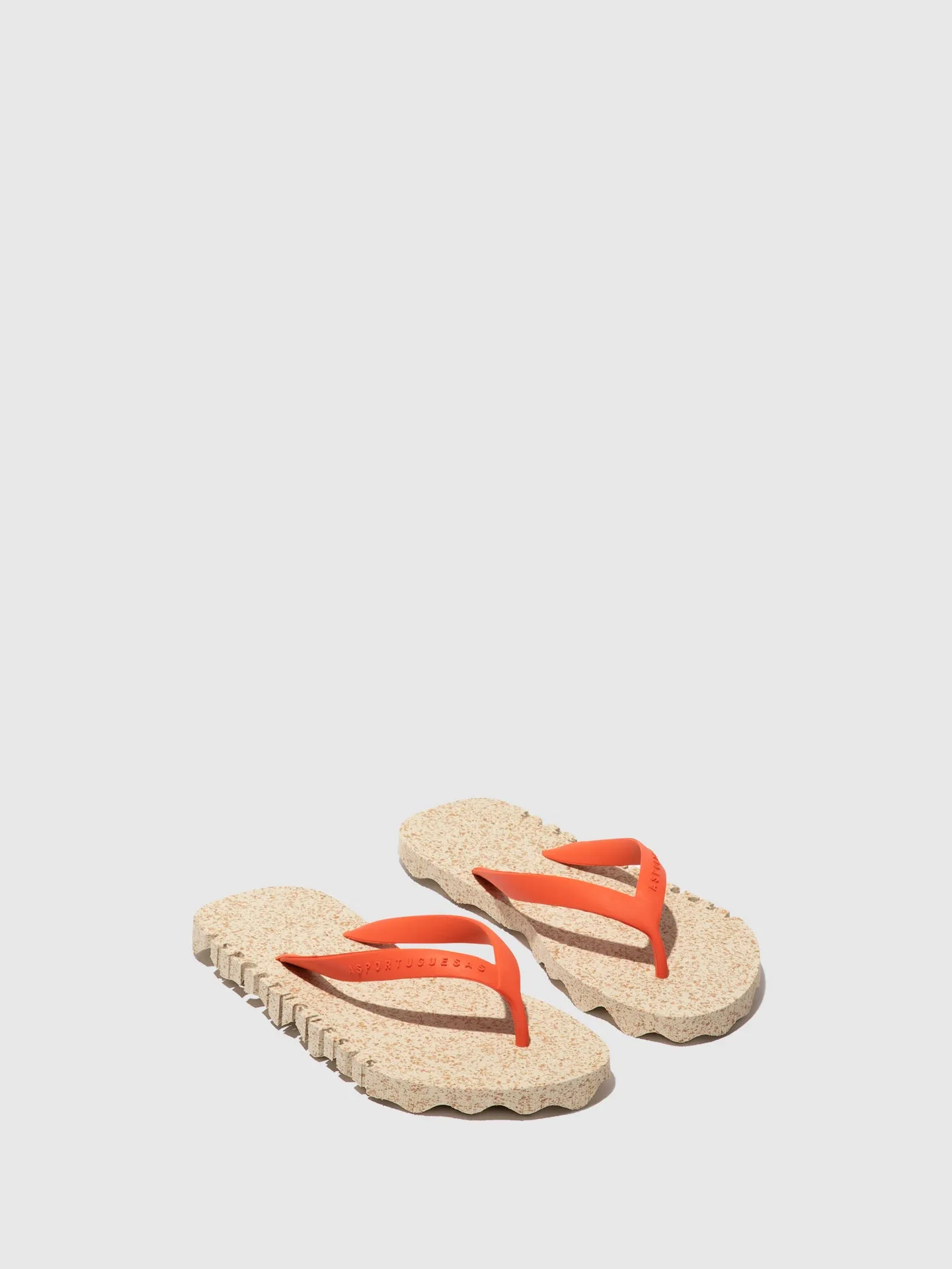 Beach Flip-Flops BUMPY Natural & red strap Flip Flops Soft