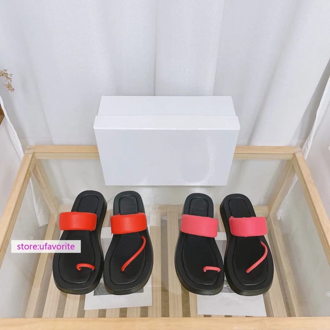 3cm lamb Leather flats Flip flops slipper fashion vintage shoes women high quality 2022 35-40 Flip Flop Wreaths