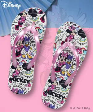 Paragon DK3743L Women's Pink Sliders with Cushioned Sole for Everyday Use Rag Flip Flops