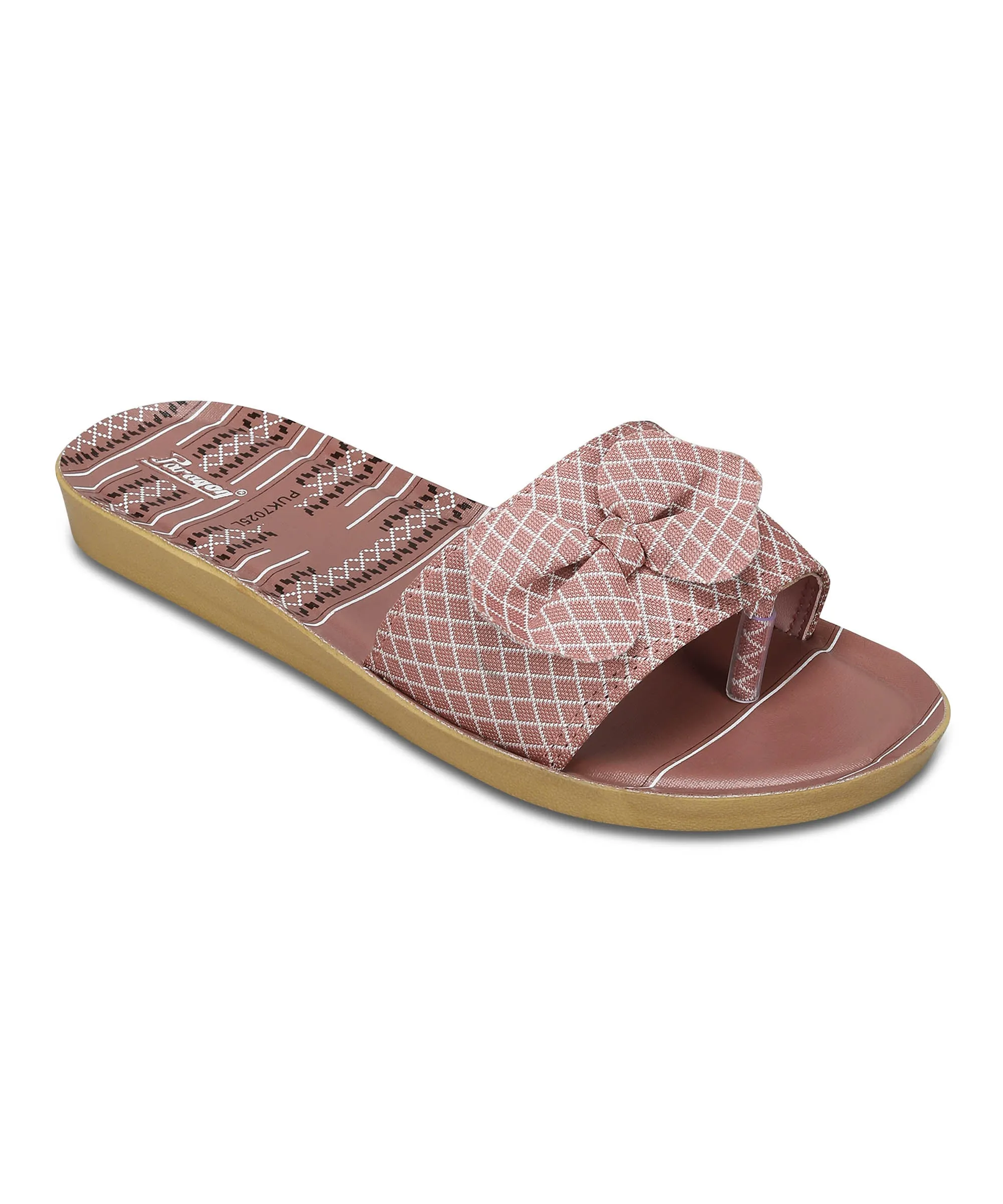 Paragon PUK7025L Womens Pink-Grey Sliders with Cushioned Sole for Everyday Use Custom Leather Flip Flops