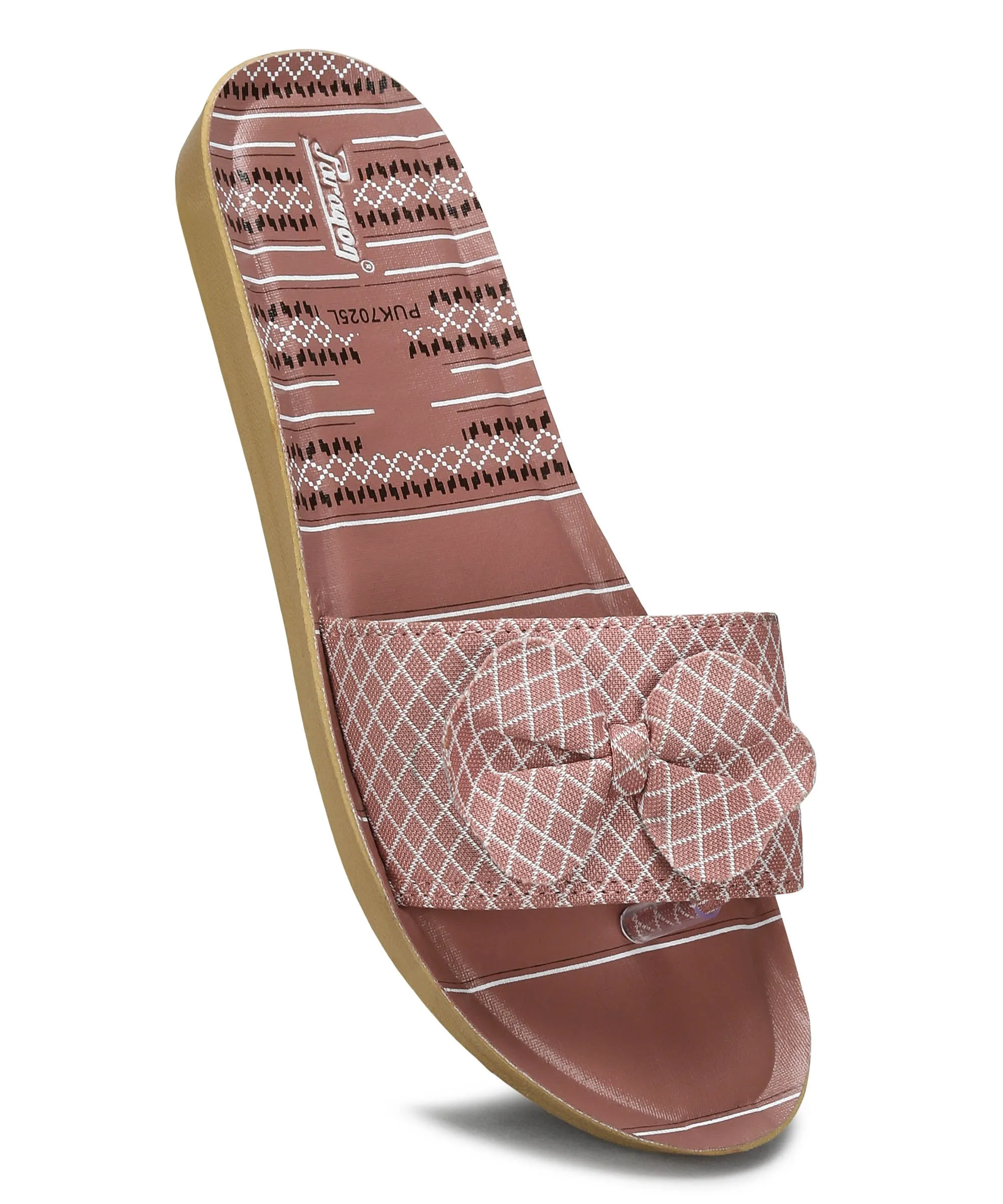 Paragon PUK7025L Womens Pink-Grey Sliders with Cushioned Sole for Everyday Use Flip Flops For The Gym