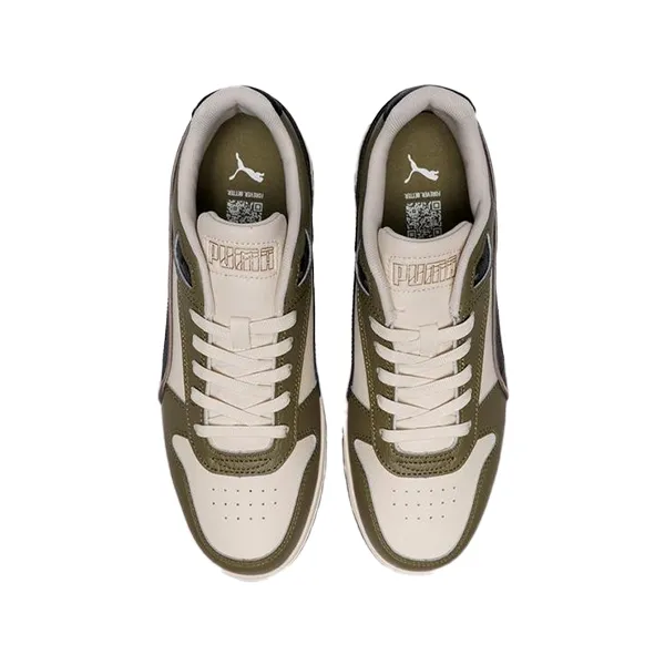 PUMA RBD GAME LOW LIFESTYLE SHOES FOR MEN, ALPINE SNOW & PUMA BLACK & PUMA OLIVE Asics Wide Walking Shoes