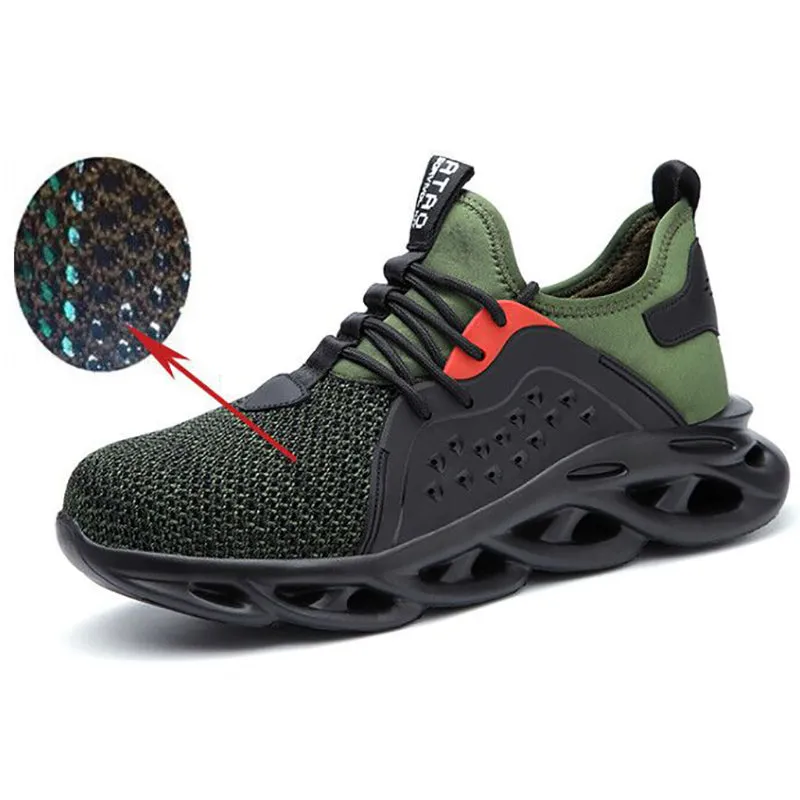 Safety Work Shoes for Men Steel Toe Lightweight Breathable Work Slip Resistant for Worker Protective Sneakers Work Boots Compared To