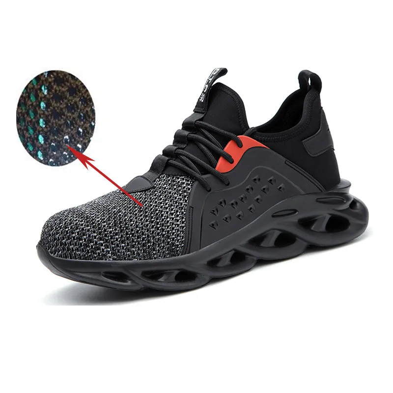 Orthotic Insoles For Work Boots Safety Work Shoes for Men Steel Toe Lightweight Breathable Work Slip Resistant for Worker Protective Sneakers