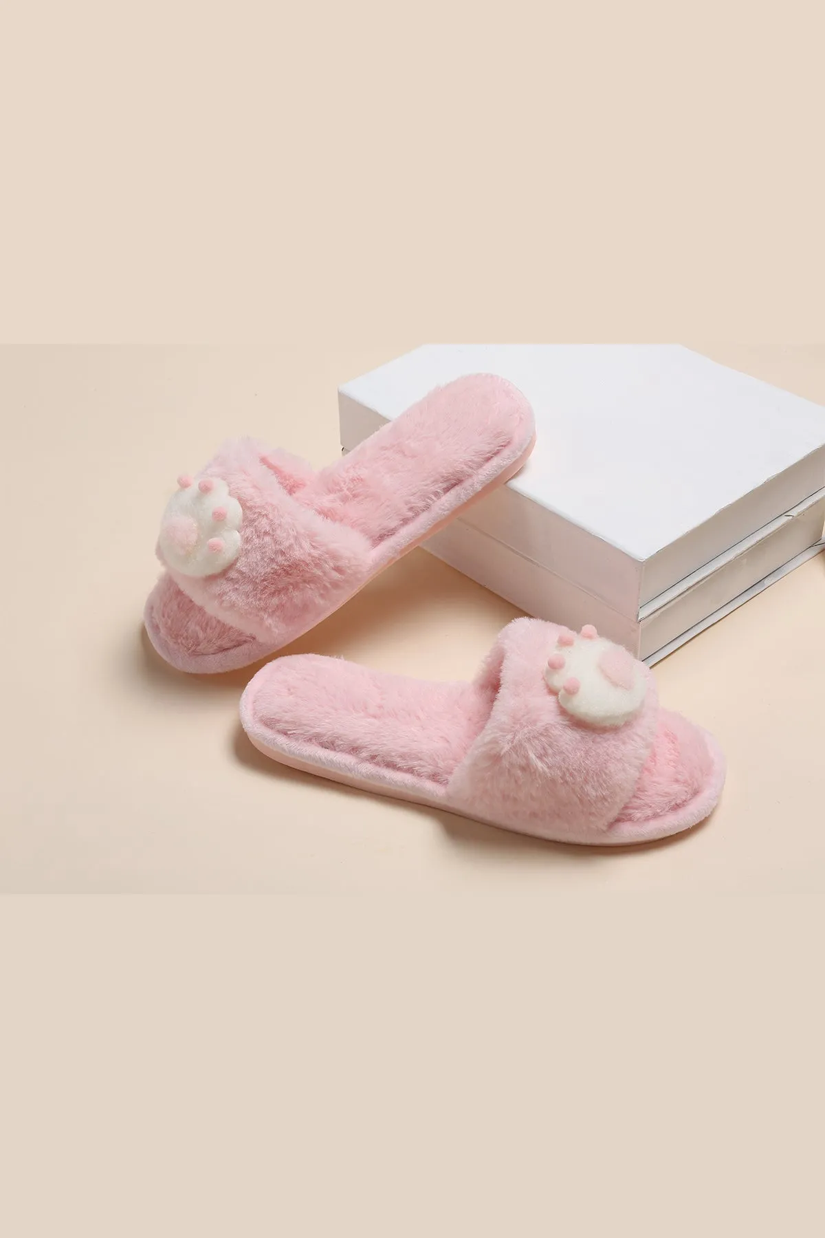 Lykke Home | Pink Paw Slippers Railway Slippers