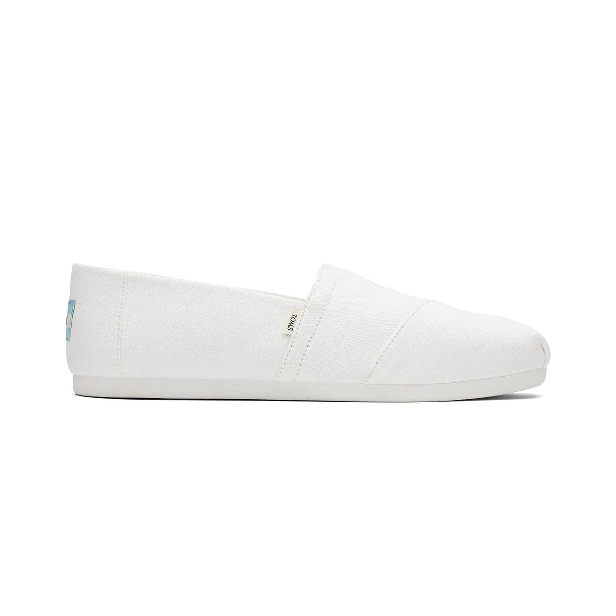 Washing Slip On Shoes TOMS Sneaker Alpargata Women - White Recycled Cotton Canvas