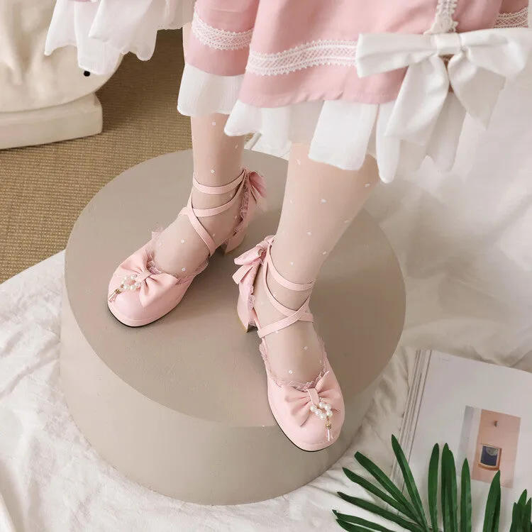 Women's Bow Tie  Ankle Strap Block Heel Platform Sandals Keen Water Sandals