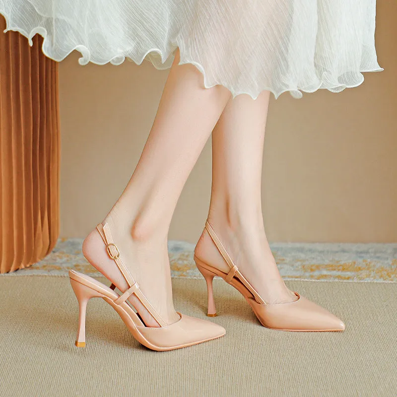 Sandals Dunns River Photos Pointed Toe High Heeled Sandals Patent Leather Women's Shoes