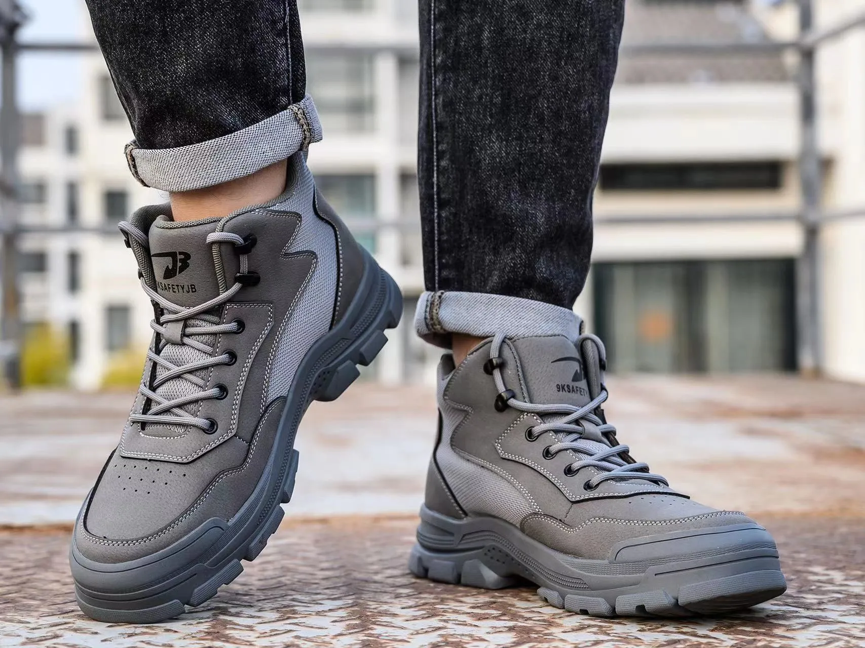 Australian Style Work Boots Work Boots for Men Water Resistant Steel Toe Non-Slip Rubber Leather Shoes